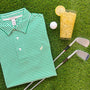 Croquet Party Polo (Men) - Kiawah Kelly Green Stripe with Bellport Butter Yellow Stork