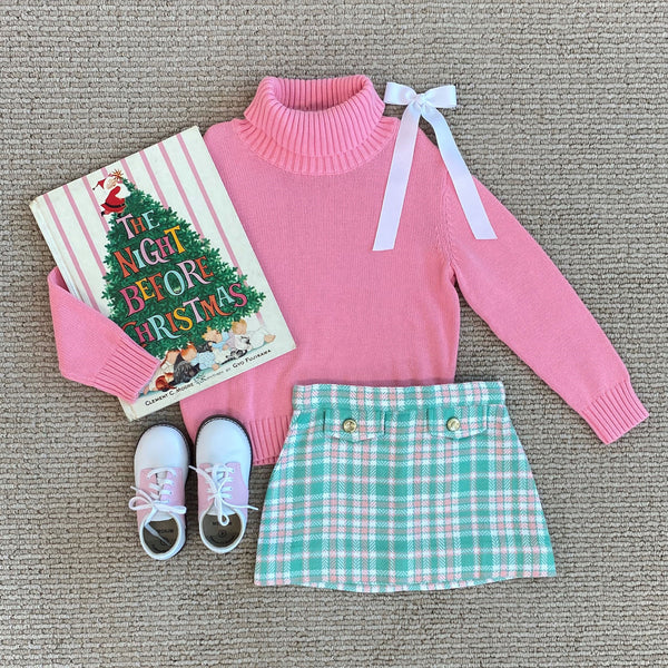 Townsend Turtleneck Sweater - Hamptons Hot Pink with Palm Beach Pink Stork