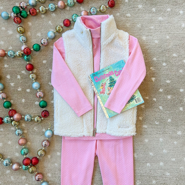 Tatum's Turtleneck & Onesie - Hamptons Hot Pink with Palm Beach Pink Micro Dot