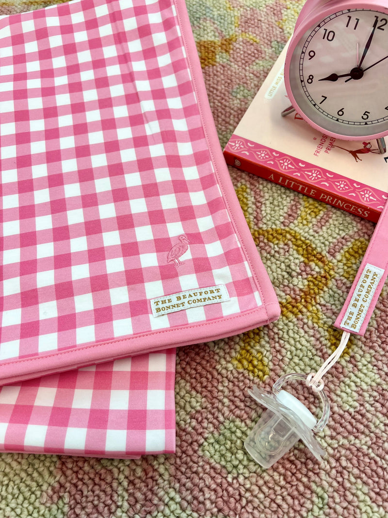 Silent Night Throw - Hamptons Hot Pink Gingham with Hamptons Hot Pink