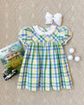 Mary Baker Day Dress - Polo Field Plaid with Worth Avenue White