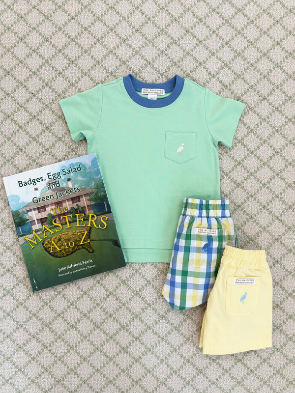 Sheffield Shorts - Polo Field Plaid with Barbados Blue Stork