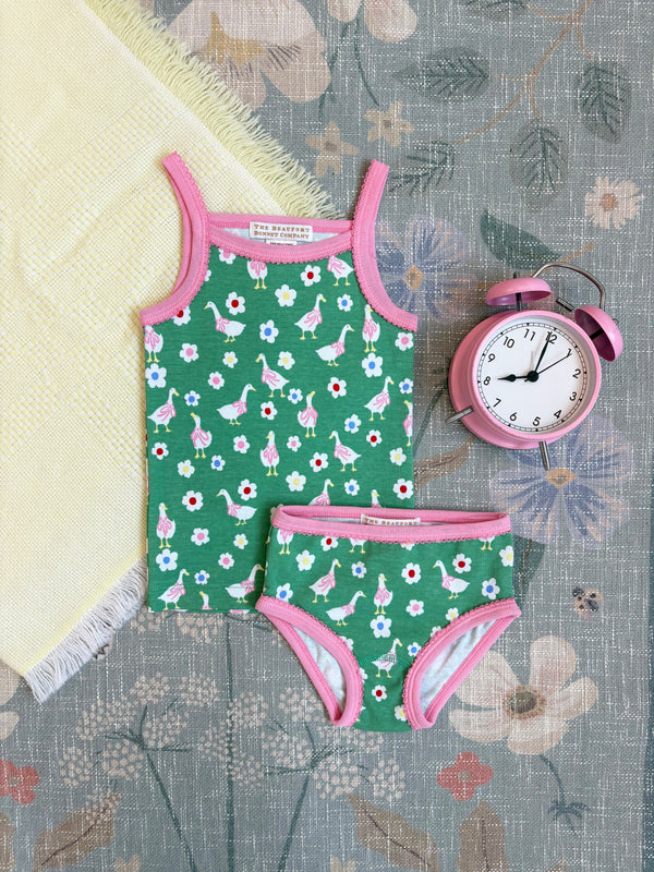 Caroline Camisole - Darling Ducks with Hamptons Hot Pink