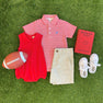 Prim & Proper Polo & Onesie - Richmond Red Stripe with Barbados Blue Stork