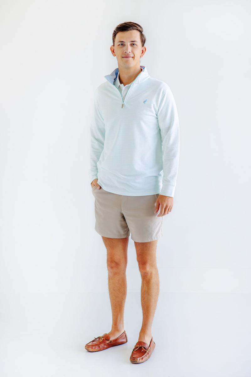 Hayword Half-Zip (Men) - Sea Island Seafoam Stripe with Beale Street Blue