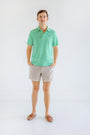 Croquet Party Polo (Men's) - Kiawah Kelly Green Stripe with Bellport Butter Yellow Stork