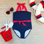 Palm Beach Bathing Suit - Nantucket Navy with Richmond Red