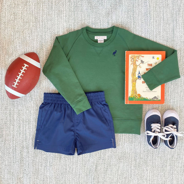 Cassidy Comfy Crewneck - Grier Green with Nantucket Navy Stork