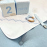 Sweetly Smocked Blessing Blanket - Worth Avenue White with Buckhead Blue