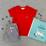 Carter Crewneck - Richmond Red with Park City Periwinkle Stork