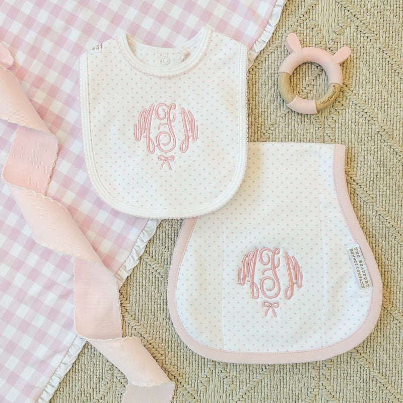 Baby Buggy Blanket - Palm Beach Pink Gingham with Worth Avenue White