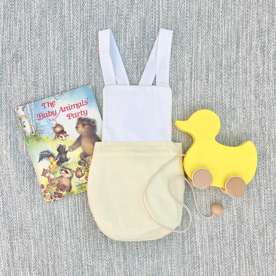 TBBC shops 12-18m yellow Sally sunsuit & M swiss dot bonnet