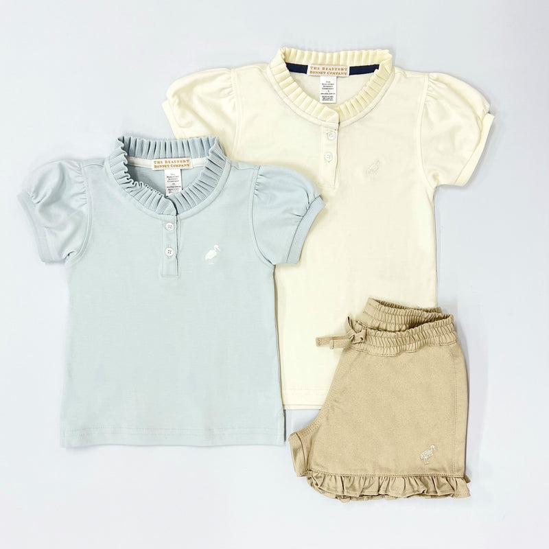 Shelby Anne Shorts (Twill) - Keeneland Khaki with Keeneland Khaki Stork