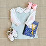 Emma's Elbow Patch Top & Onesie - Worth Avenue White with Palm Beach Pink