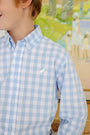 Dean's List Dress Shirt - Beale Street Blue Check with Worth Avenue White Stork