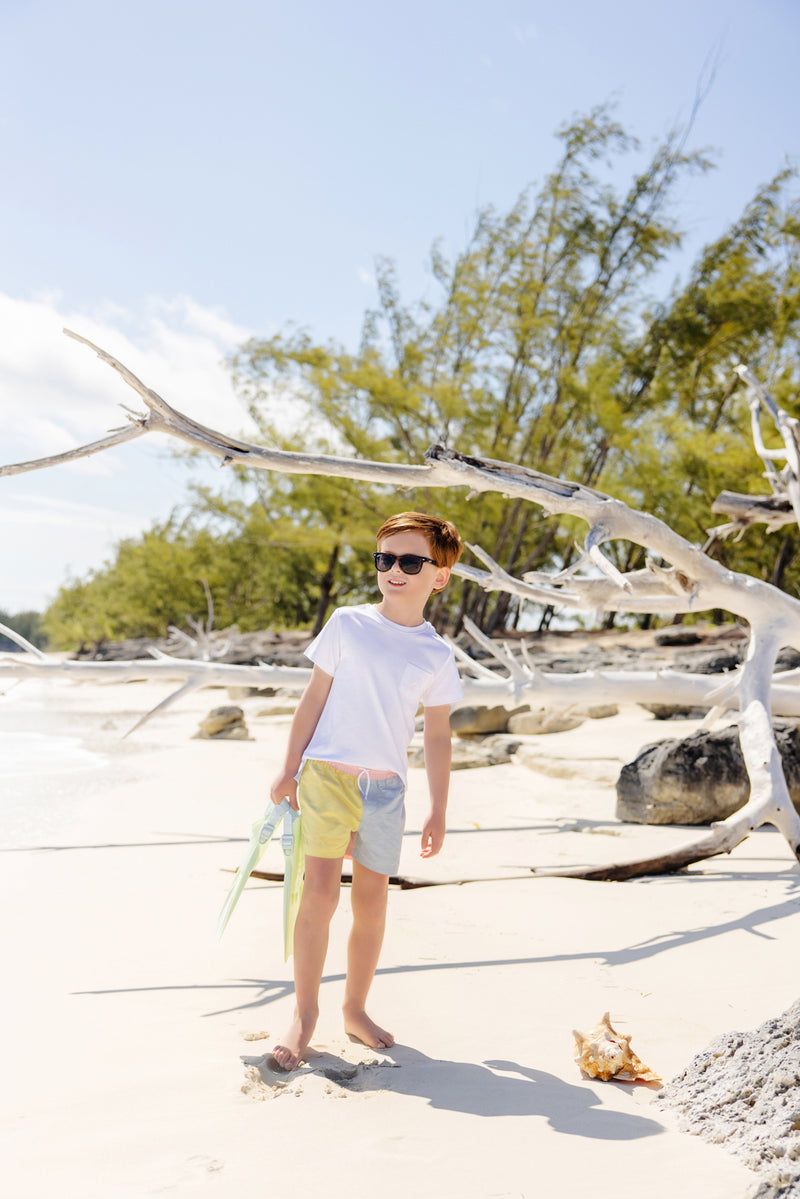 Carter Crewneck - Worth Avenue White with Multicolor Stork