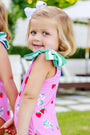 Brookhaven Bow Bathing Suit - Bow and Berry (Hamptons Hot Pink) with Kiawah Kelly Green Stripe