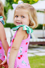 Brookhaven Bow Bathing Suit - Bow and Berry (Hamptons Hot Pink) with Kiawah Kelly Green Stripe