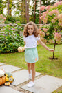 Susanne Skirt - Grafton Green Gingham with Pumpkin Applique