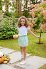 Susanne Skirt - Grafton Green Gingham with Pumpkin Applique