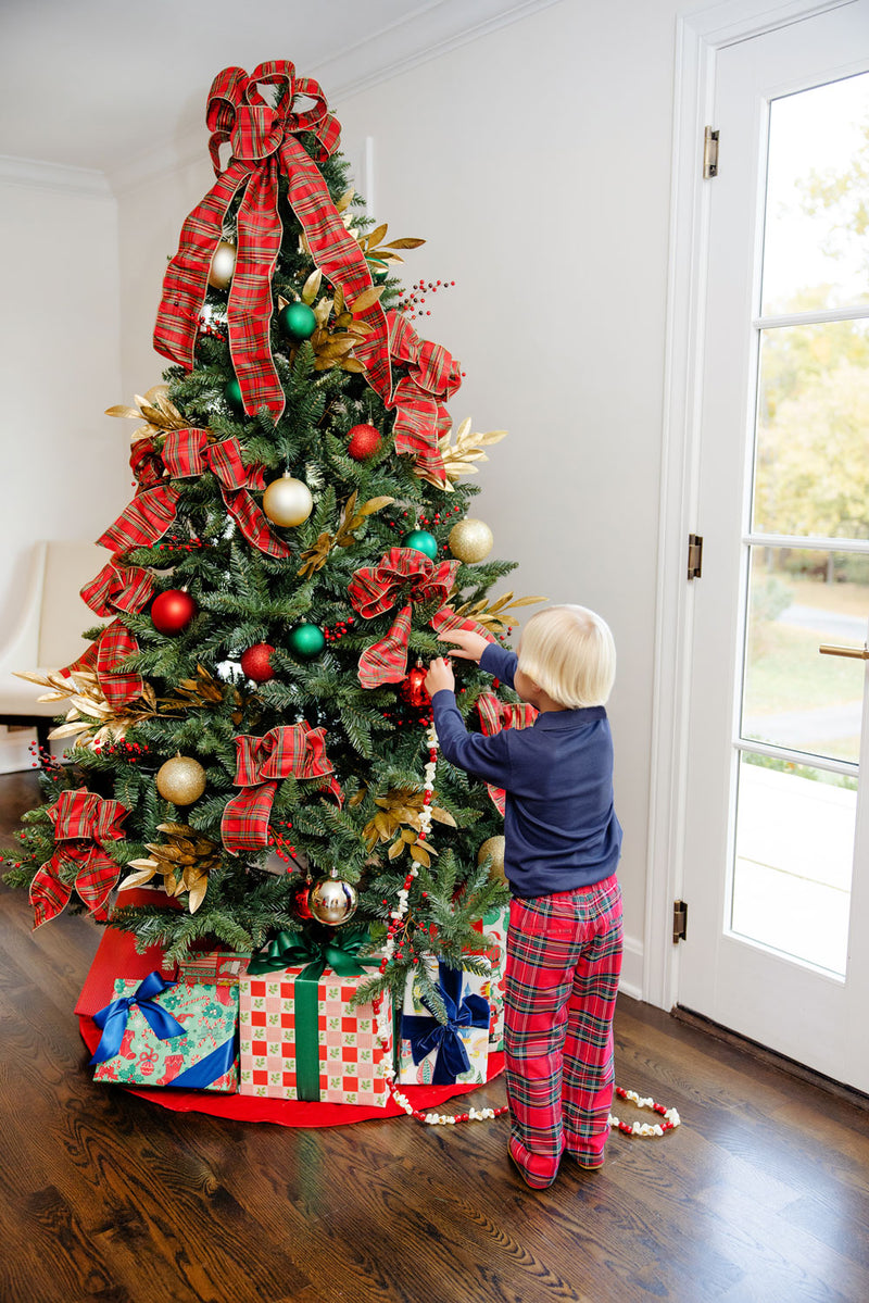 Long Sleeve Prim & Proper Polo & Onesie - Nantucket Navy with Richmond Red Stork