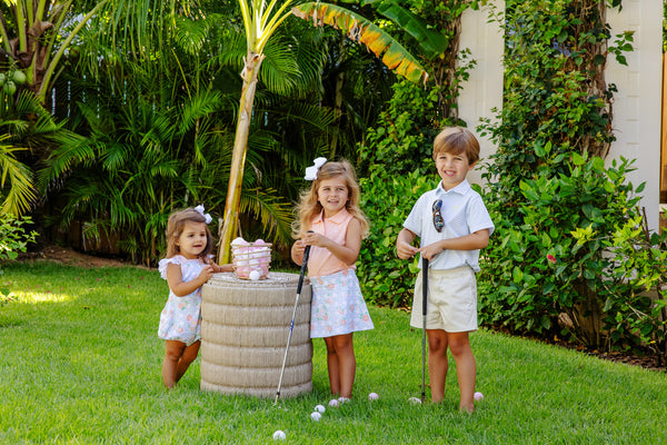 Prim & Proper Polo & Onesie - Buckhead Blue Stripe with Seaside Sunny Yellow Stork