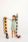 Long Sleeve Polly Play Dress - Olde Jolly Jack O' Lantern with Nantucket Navy