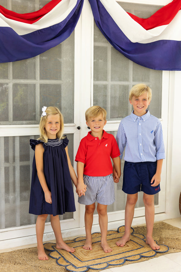 Shelton Shorts - Nantucket Navy Stripe with Nantucket Navy Stork