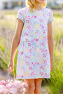 Betts Bow Dress - Merry Little Meadow with Beale Street Blue