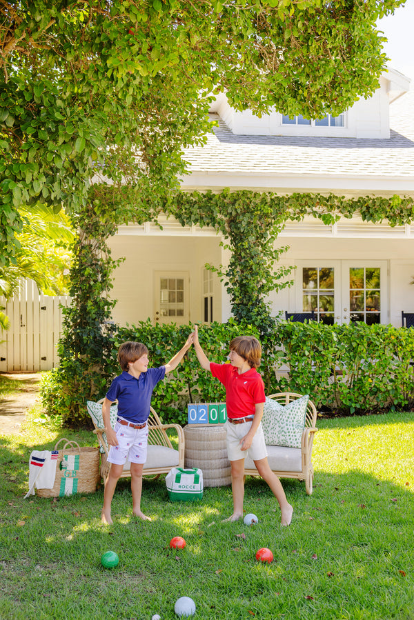 Prim & Proper Polo & Onesie - Nantucket Navy with Worth Avenue White Stork