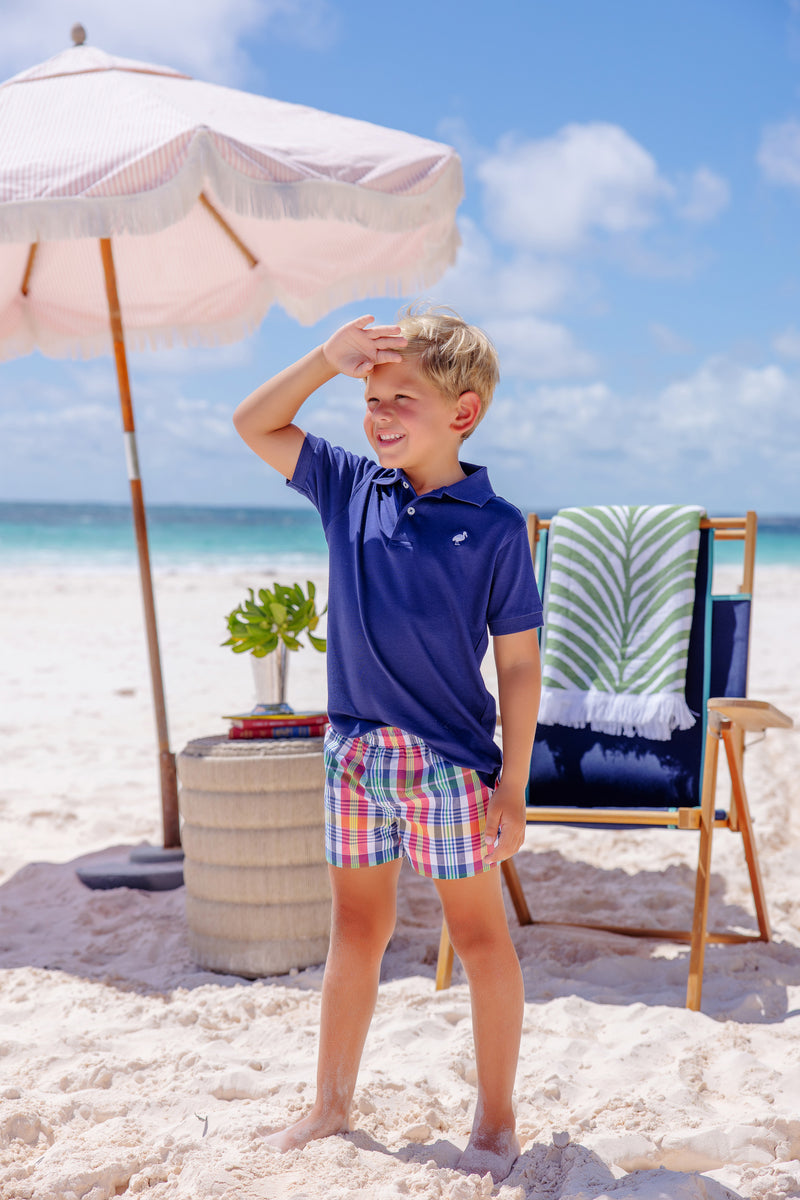 Prim & Proper Polo & Onesie - Nantucket Navy with Worth Avenue White Stork