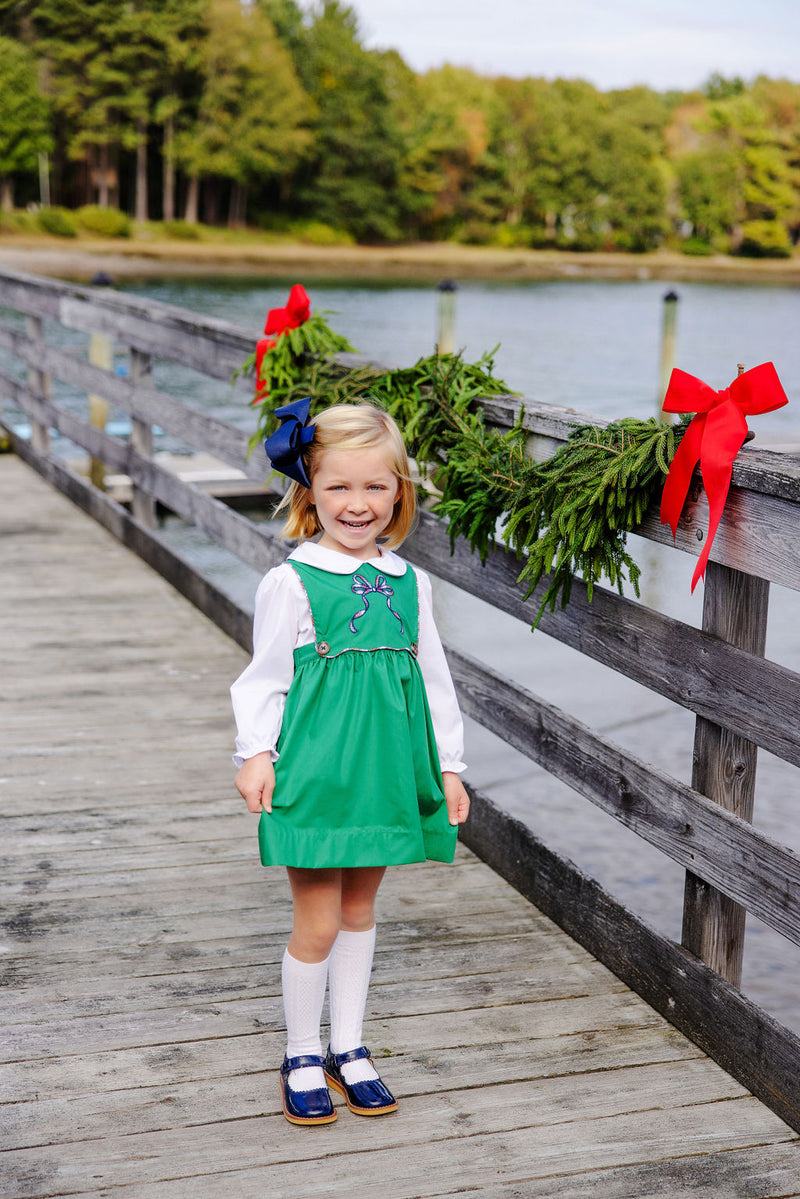 Maude's Peter Pan Collar Shirt & Onesie (Long Sleeve Woven) - Worth Avenue White