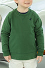 Cassidy Comfy Crewneck - Grier Green with Nantucket Navy Stork