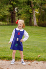 Annie Apron Dress - Nantucket Navy with ABC Applique