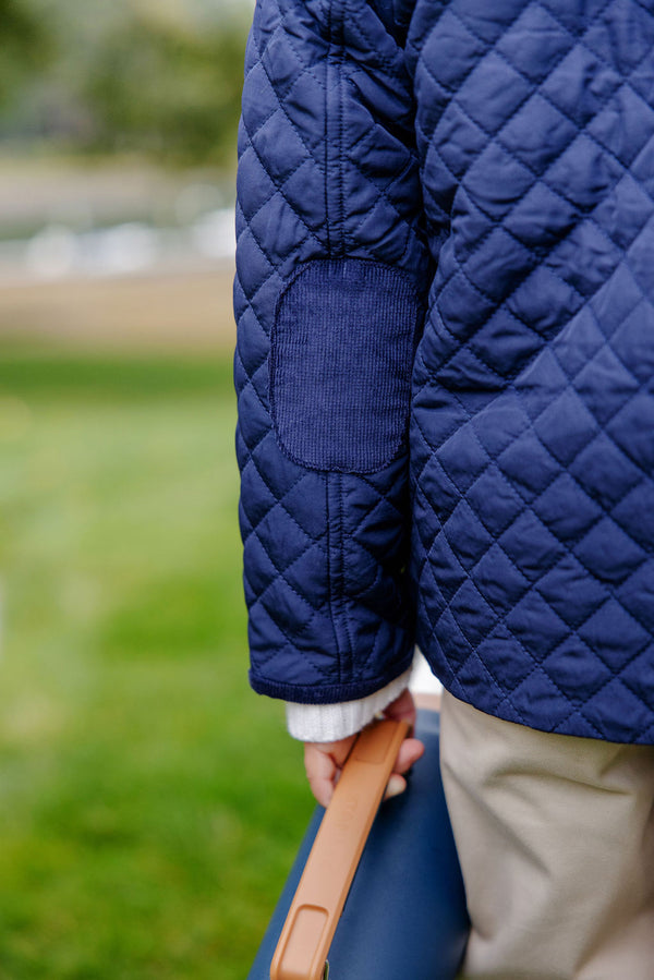 Caldwell Quilted Coat - Nantucket Navy with Palmetto Pearl Stork