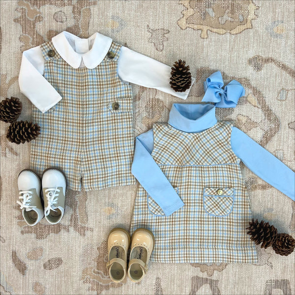 Peter Pan Collar Shirt & Onesie (Long Sleeve Woven) - Worth Avenue White