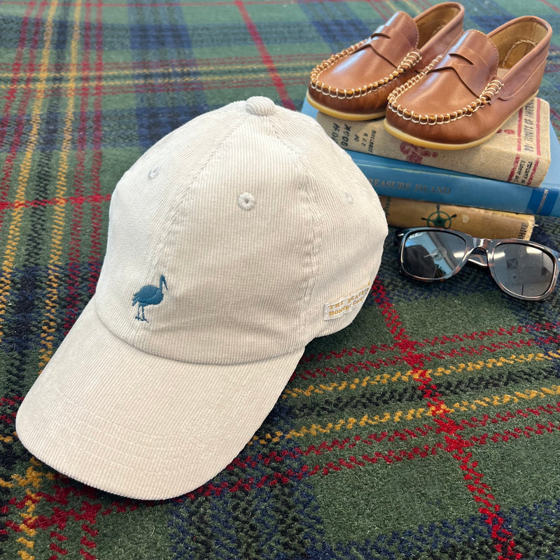 Covington Cap - Sandy Springs Stone Corduroy with Barrington Blue Stork