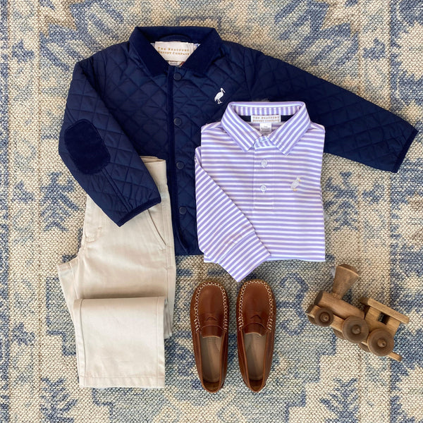 Prep School Pants - Keeneland Khaki with Nantucket Navy Stork