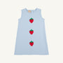 Annie Apron Dress - Buckhead Blue with Strawberry Appliques