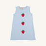 Annie Apron Dress - Buckhead Blue with Strawberry Appliques