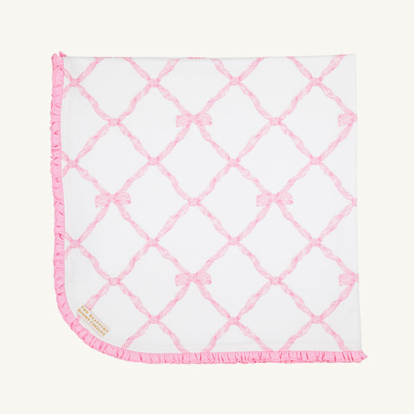 Baby Buggy Blanket - Belle Meade Bow with Pier Party Pink