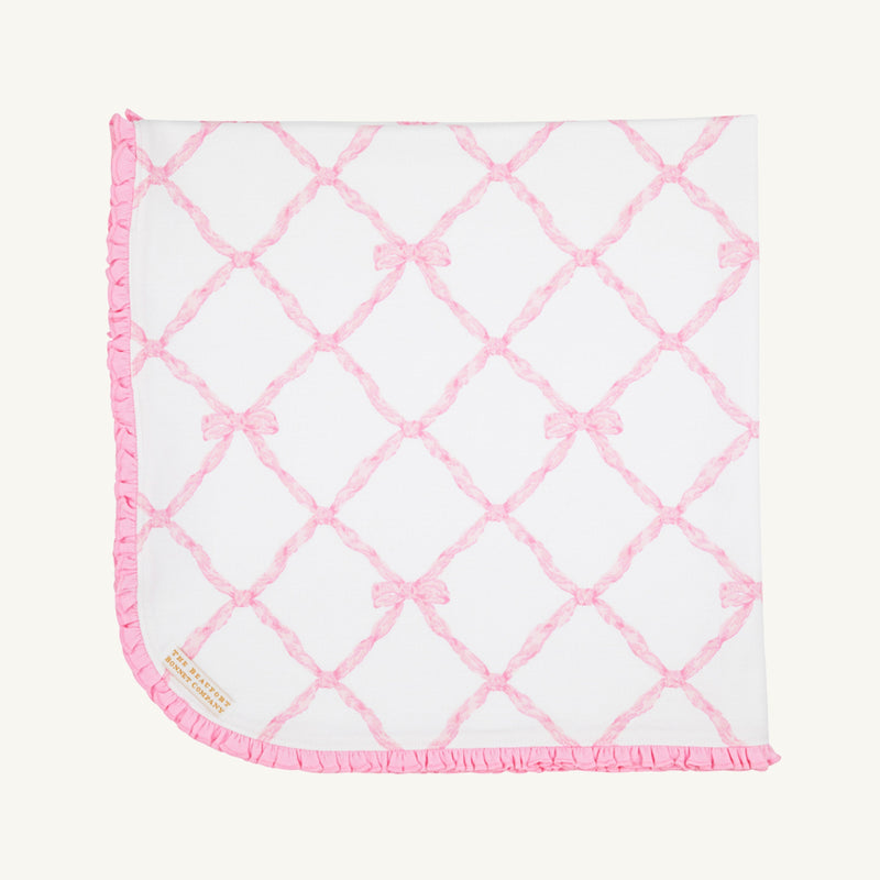 Baby Buggy Blanket - Belle Meade Bow with Pier Party Pink