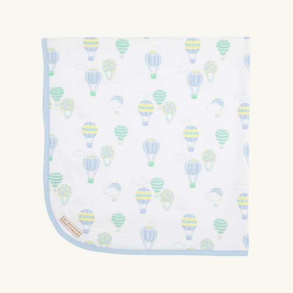 Baby Buggy Blanket - Up Up and Away (Blue) with Buckhead Blue