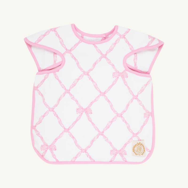 Big Bite Bib - Belle Meade Bow with Pier Party Pink