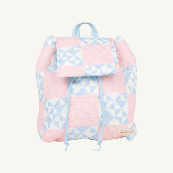 Bitty Backpack - Cobble Court Quilt with Beale Street Blue & Palm Beach Pink