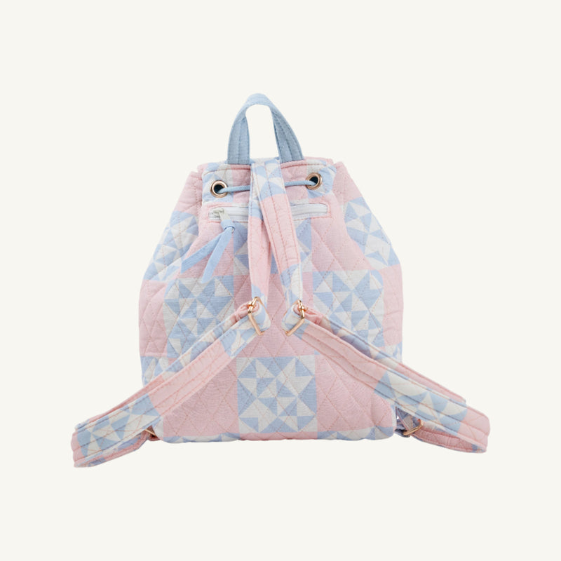 Bitty Backpack - Cobble Court Quilt with Beale Street Blue & Palm Beach Pink