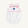 Brooksy Bubble - Worth Avenue White with Hamptons Hot Pink & Flower Embroidery