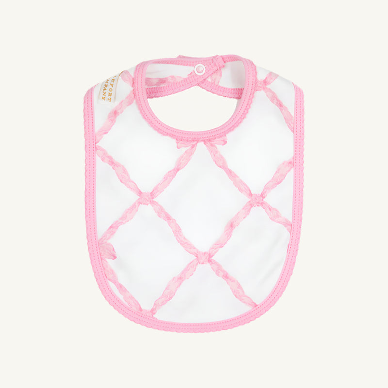 Burp Me Bib - Belle Meade Bow with Pier Party Pink