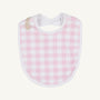 Burp Me Bib - Palm Beach Pink Gingham with Worth Avenue White