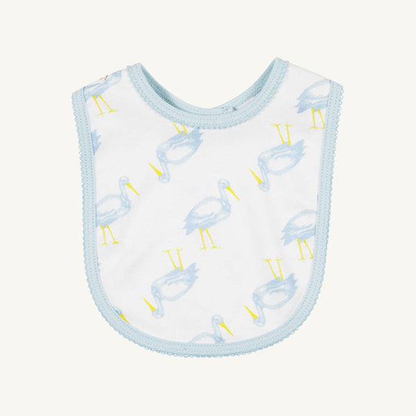 Burp Me Bib - Sir Proper Stork with Buckhead Blue